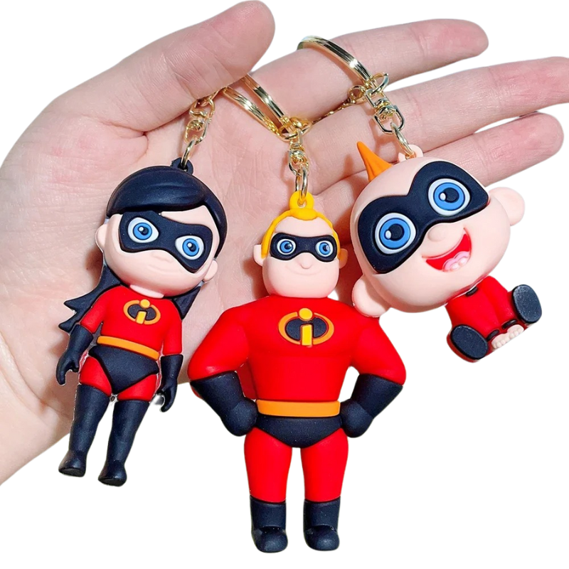 Porte-clés Enfant Famille de Héros Cartoon