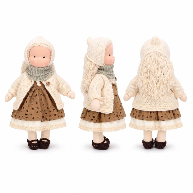 Poupée Waldorf en Tissu avec Vêtements et Accessoires