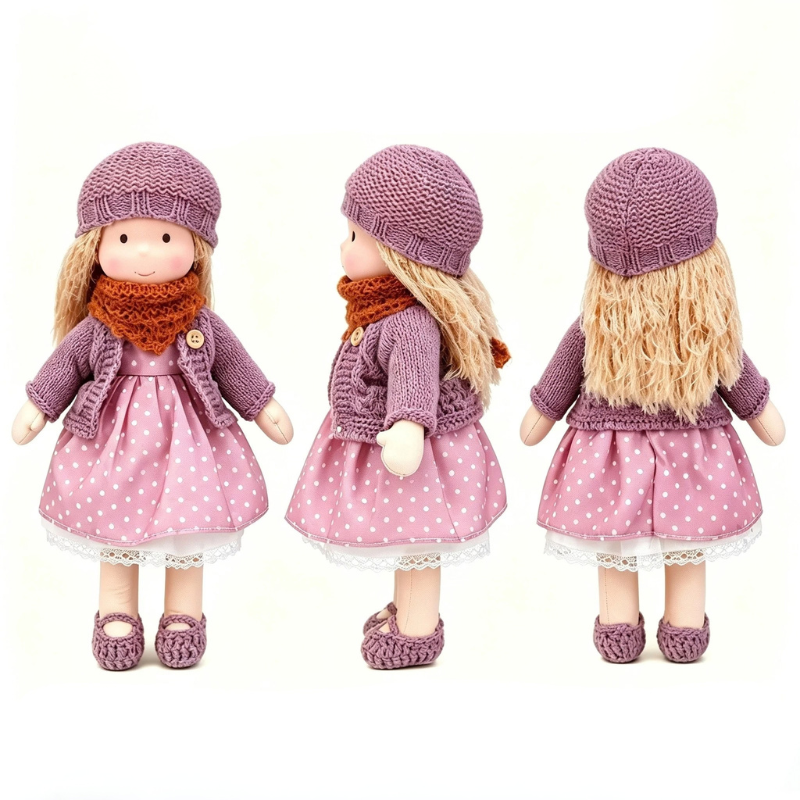 Poupée Waldorf en Tissu avec Vêtements et Accessoires
