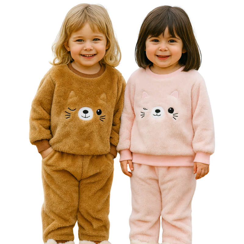 Pyjama Enfant Fille Doublé – Motif Chaton