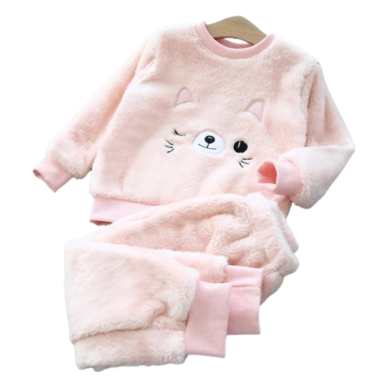 Pyjama Enfant Fille Doublé – Motif Chaton