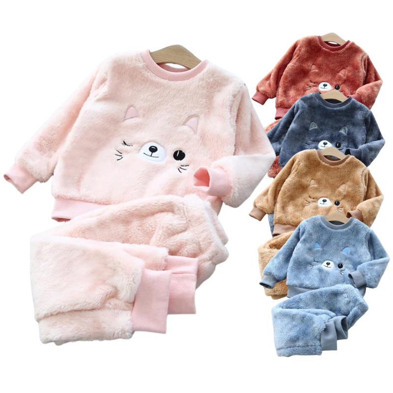 Pyjama Enfant Fille Doublé – Motif Chaton