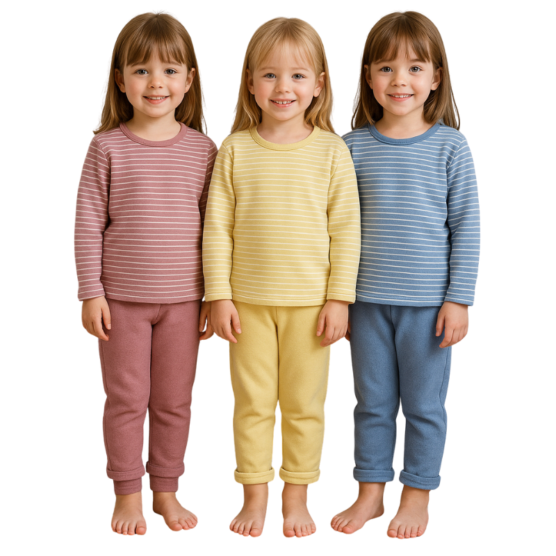 Pyjama Enfant Rayé Doublé en Peluche