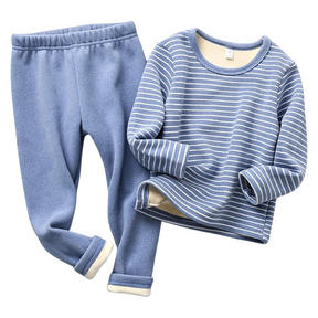 Pyjama Enfant Rayé Doublé en Peluche