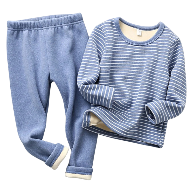 Pyjama Enfant Rayé Doublé en Peluche
