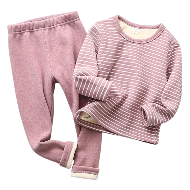 Pyjama Enfant Rayé Doublé en Peluche