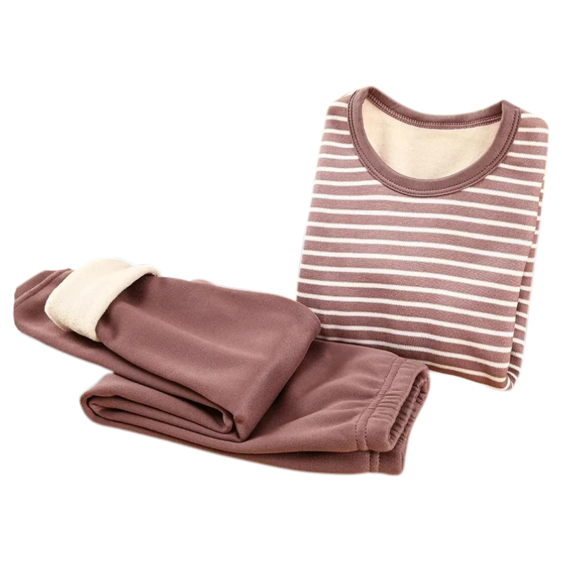 Pyjama Enfant Rayé Doublé en Peluche