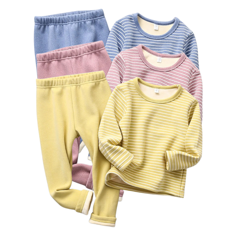 Pyjama Enfant Rayé Doublé en Peluche