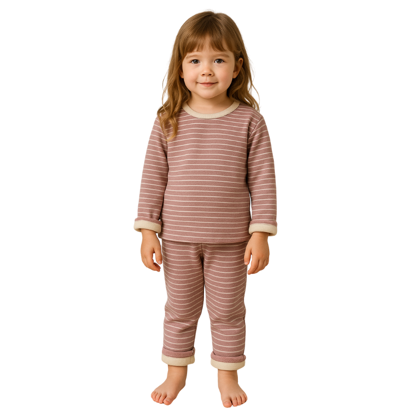 Pyjama Enfant Rayé Doublé en Peluche