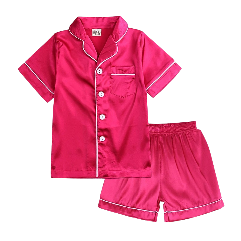Pyjama Enfant en Satin – Ensemble 2 Pièces Été