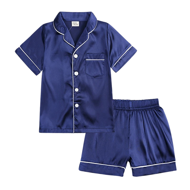 Pyjama Enfant en Satin – Ensemble 2 Pièces Été