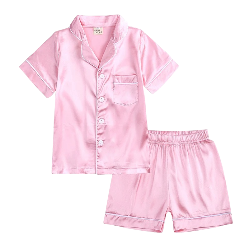 Pyjama Enfant en Satin – Ensemble 2 Pièces Été