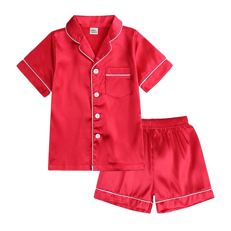 Pyjama Enfant en Satin – Ensemble 2 Pièces Été