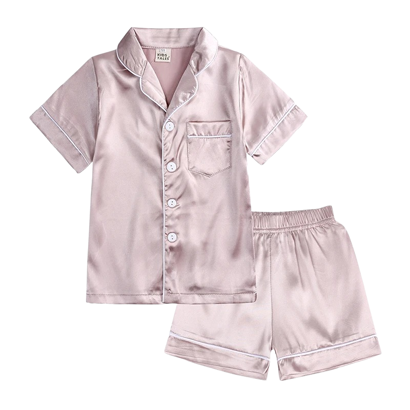 Pyjama Enfant en Satin – Ensemble 2 Pièces Été