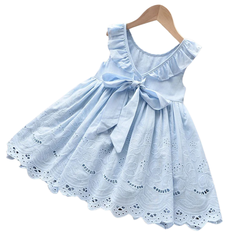 Robe Bleu Ciel pour Fille – Charme Décontracté pour les Fêtes d’Été