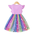 Robe Fille à Manches Courtes – Motif Licorne