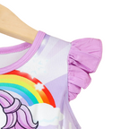 Robe Fille à Manches Courtes – Motif Licorne