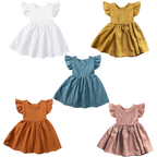 Robe Fille en Coton à Manches Volants – Été