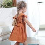 Robe Fille en Coton à Manches Volants – Été