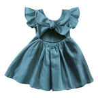 Robe Fille en Coton à Manches Volants – Été