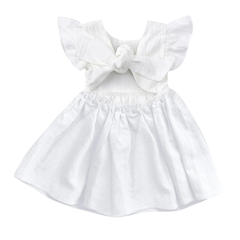 Robe Fille en Coton à Manches Volants – Été