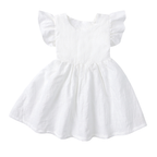 Robe Fille en Coton à Manches Volants – Été