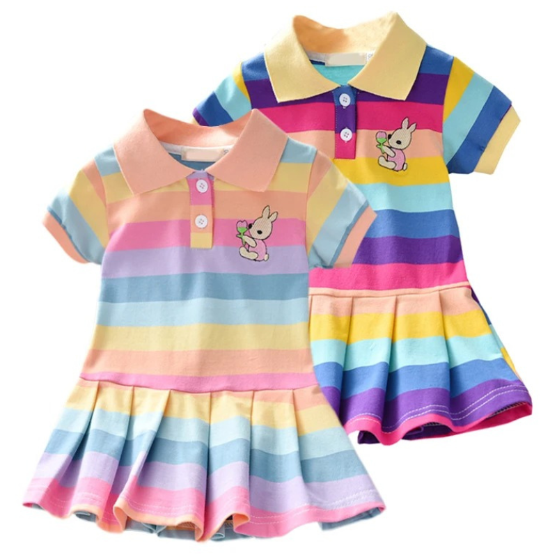 Robe d’Été Arc-en-Ciel pour Fille – Légère et Colorée