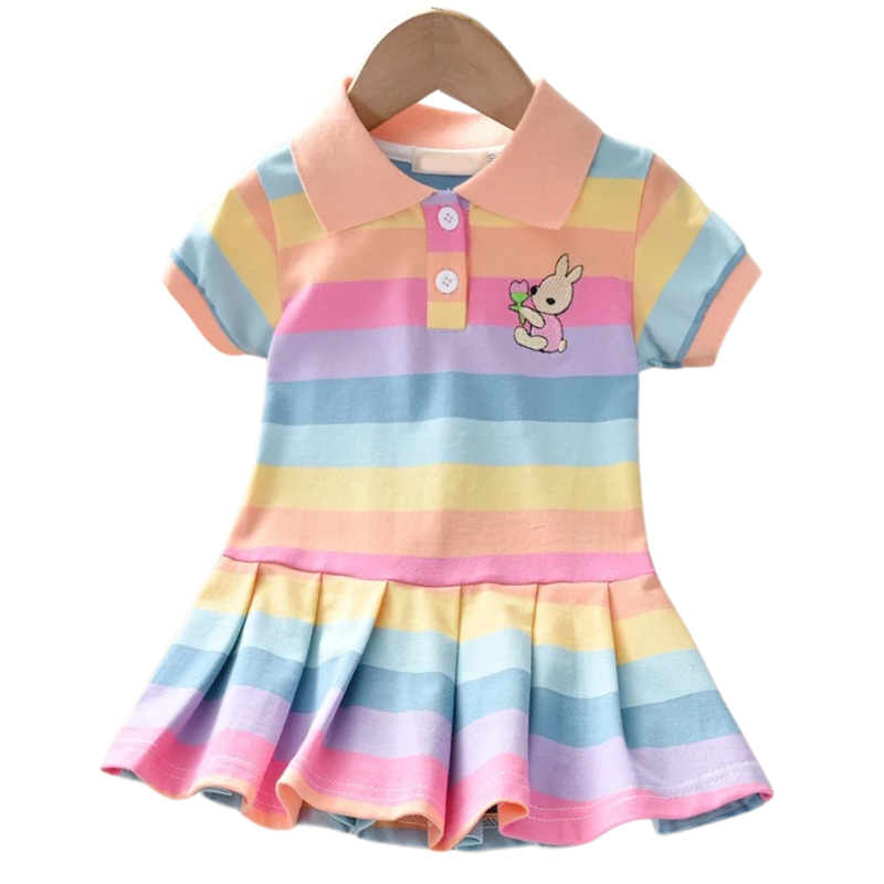 Robe d’Été Arc-en-Ciel pour Fille – Légère et Colorée
