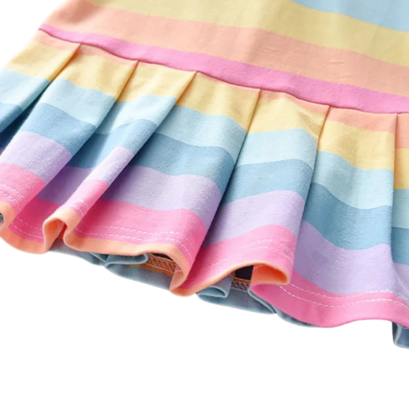 Robe d’Été Arc-en-Ciel pour Fille – Légère et Colorée