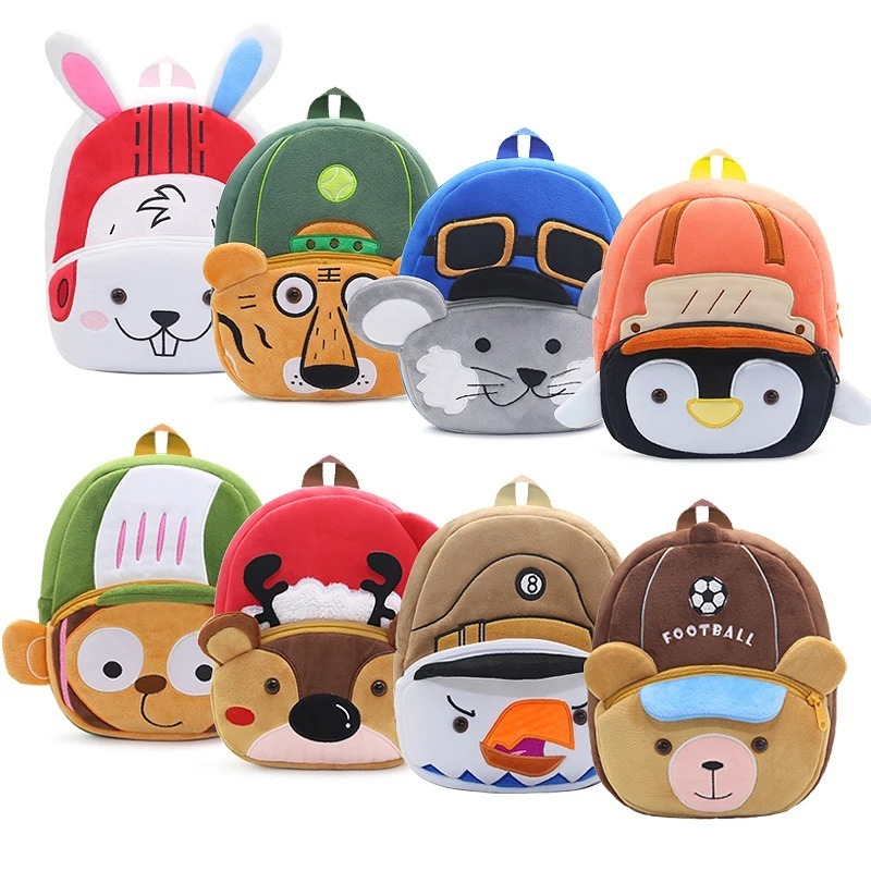 Sac à Dos D'école Pour Enfants Avec Animaux en Peluche