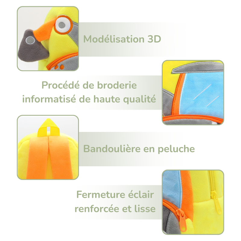 Sac à Dos D'école Véhicule en Peluche