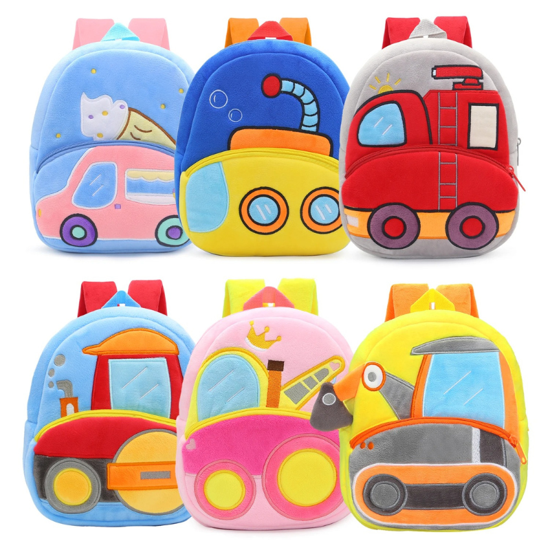 Sac à Dos D'école Véhicule en Peluche
