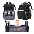 Sac à Langer Intelligent – Berceau Intégré, USB, Porte-Biberons & Matelas à Langer