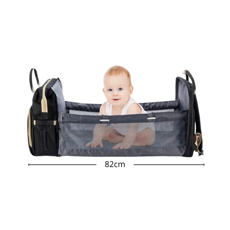 Sac à Langer Intelligent – Berceau Intégré, USB, Porte-Biberons & Matelas à Langer