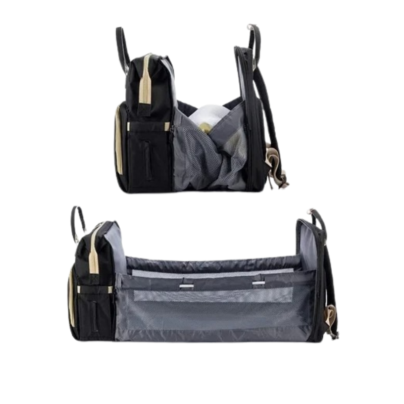 Sac à Langer Intelligent – Berceau Intégré, USB, Porte-Biberons & Matelas à Langer