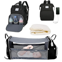 Sac à Langer Intelligent – Berceau Intégré, USB, Porte-Biberons & Matelas à Langer
