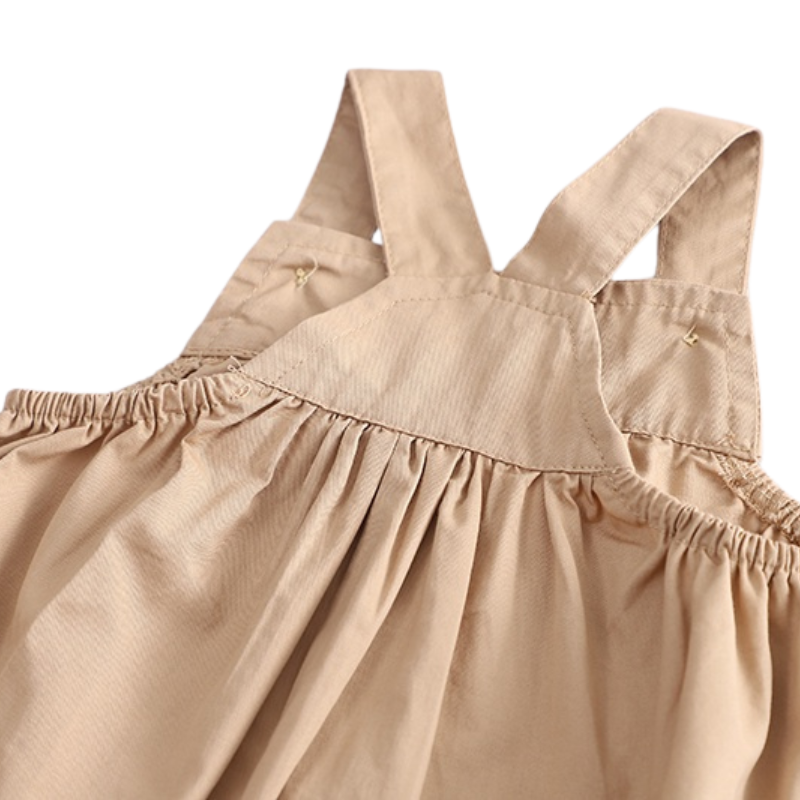 Salopette Unisexe pour Enfants avec T-shirt Blanc et Motif Ourson