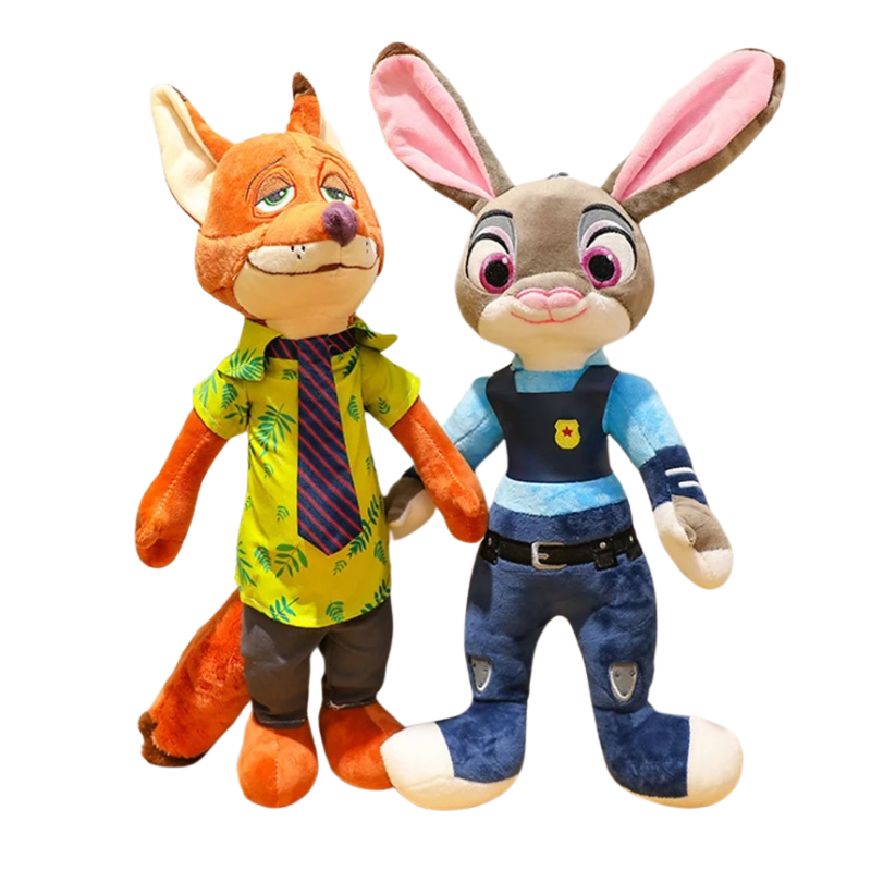 Set de Peluches Renard et Lapine Policier Enfant Bambino