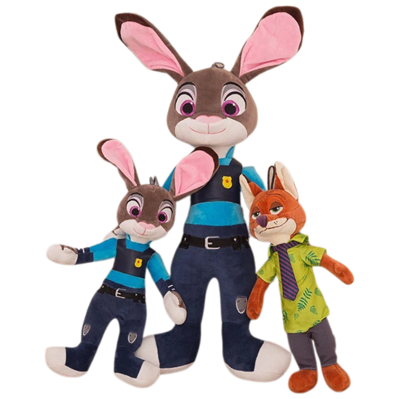Set de Peluches Renard et Lapine Policier Enfant Bambino