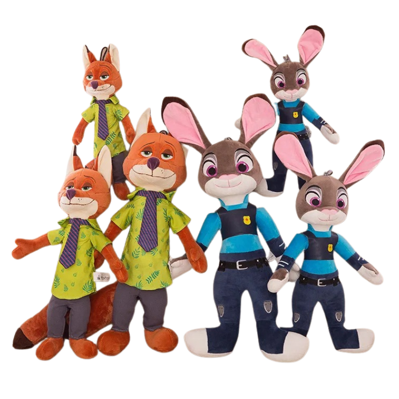 Set de Peluches Renard et Lapine Policier Enfant Bambino