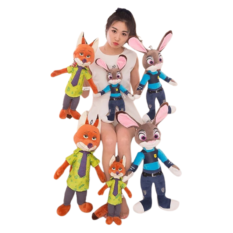 Set de Peluches Renard et Lapine Policier Enfant Bambino