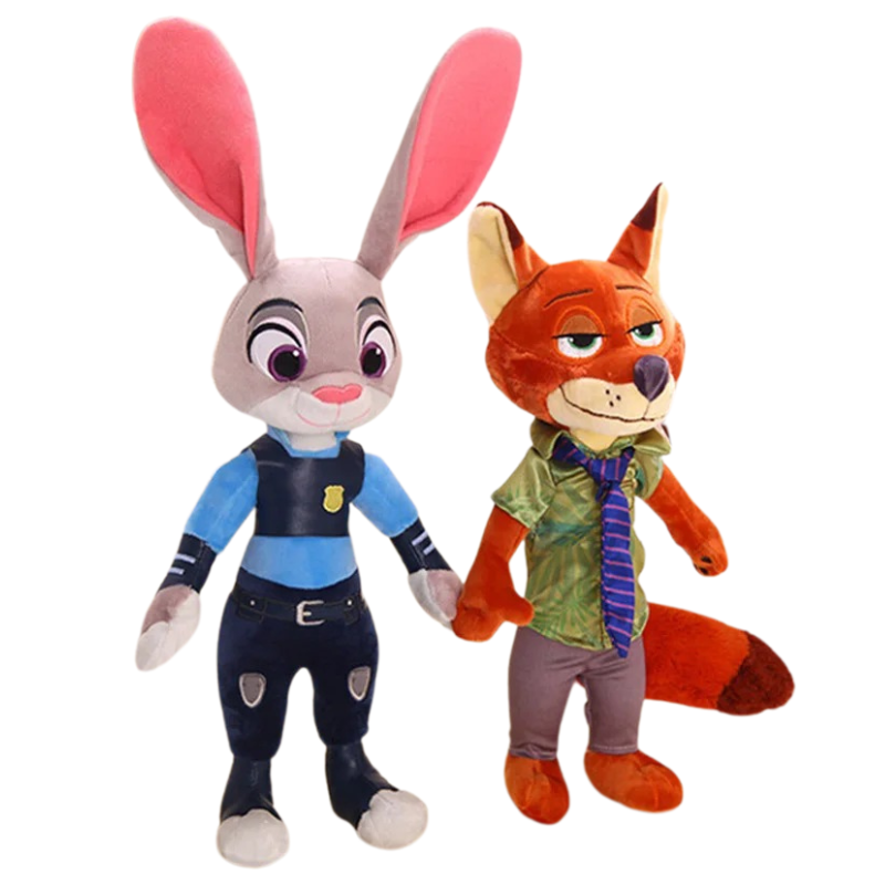 Set de Peluches Renard et Lapine Policier Enfant Bambino
