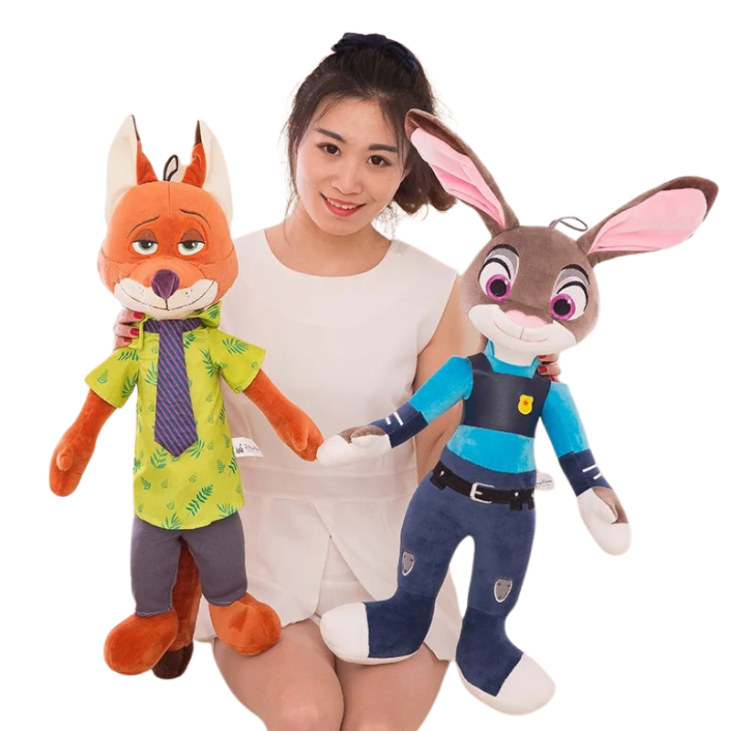 Set de Peluches Renard et Lapine Policier Enfant Bambino