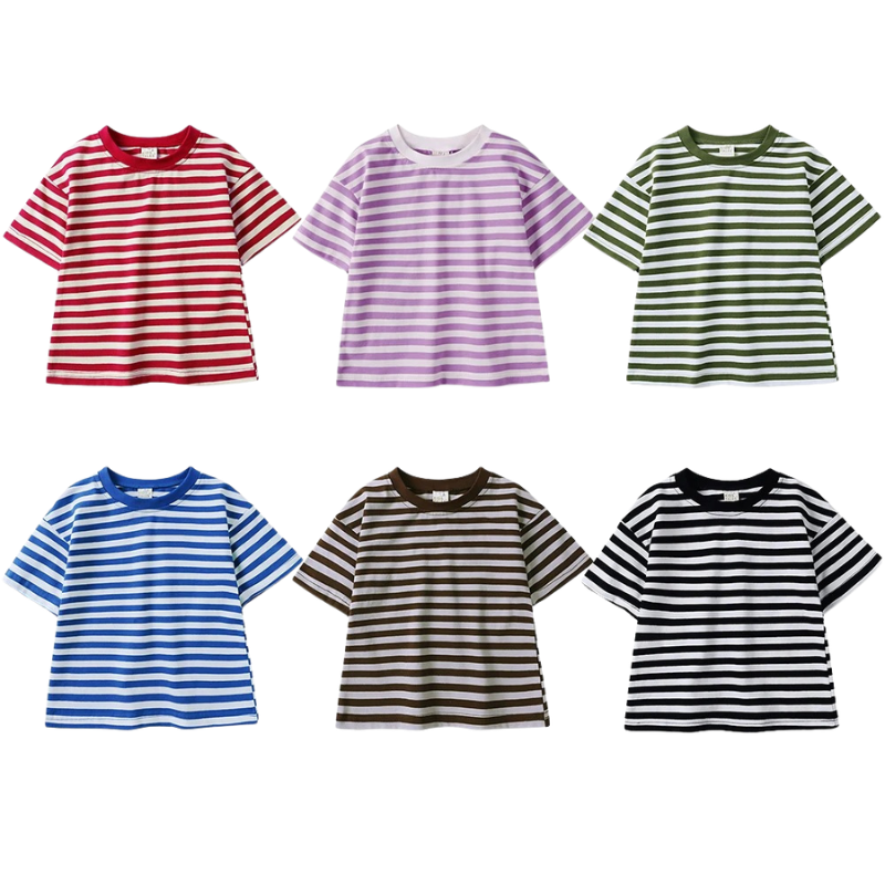 T-shirt Marinière Enfant en Coton – Manches Courtes