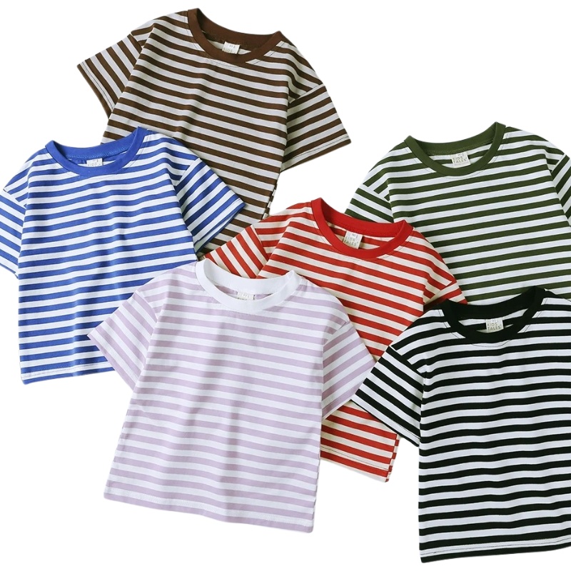 T-shirt Marinière Enfant en Coton – Manches Courtes