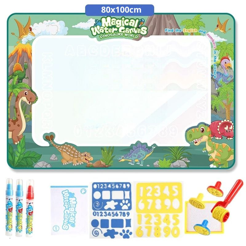 Tapis de Dessin Magique à l’Eau + Stylos Réutilisables pour Enfants