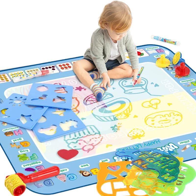 Tapis de Dessin Magique à l’Eau + Stylos Réutilisables pour Enfants