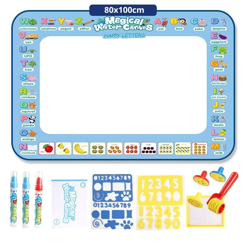 Tapis de Dessin Magique à l’Eau + Stylos Réutilisables pour Enfants