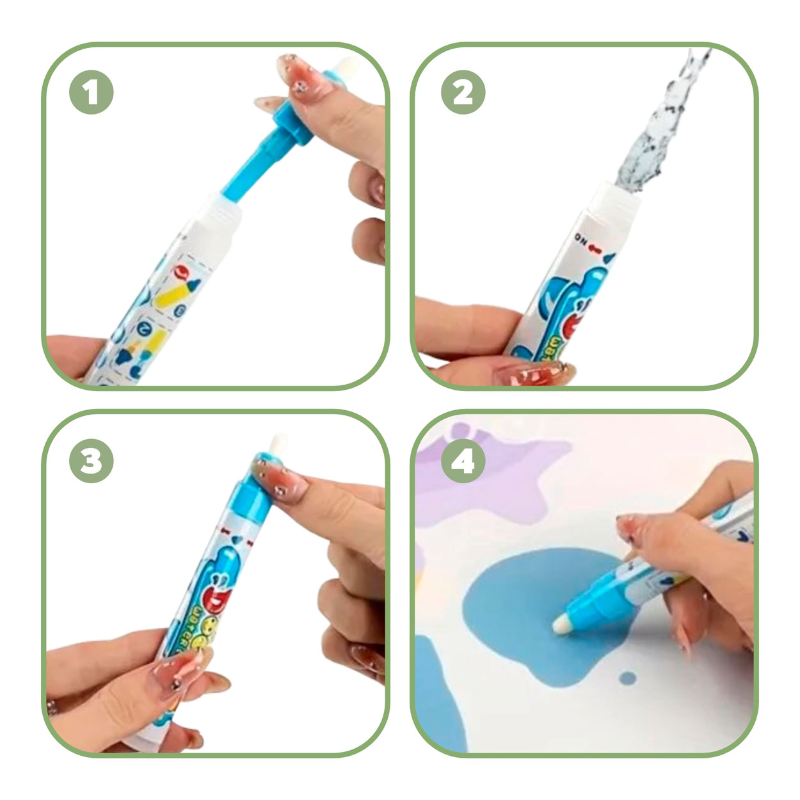 Tapis de Dessin Magique à l’Eau + Stylos Réutilisables pour Enfants
