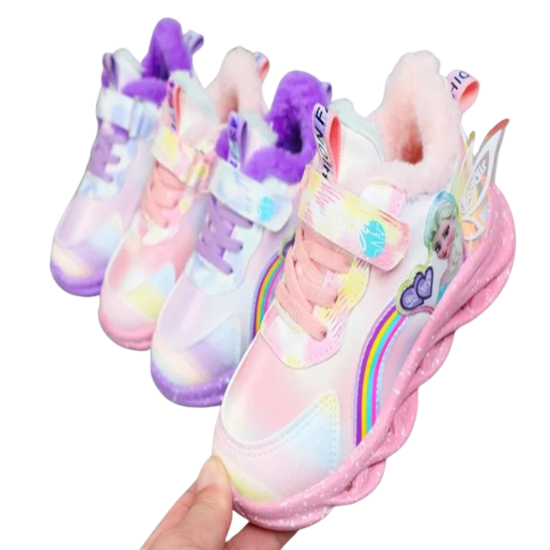 Baskets Princesse Lumineuses en Peluche pour Enfants